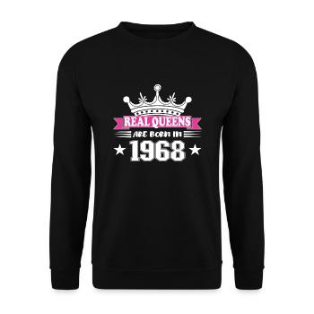 56 ans Anniversaire 1968 Anniversaire - Sweat-shirt Unisexe - noir - Devant - Alina (178cm) & Michal (187cm)