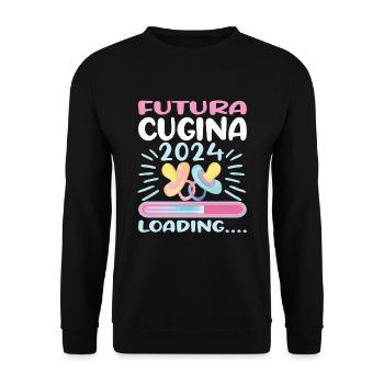 Cousine werden Cousine 2024 - Unisex Pullover - Schwarz - Vorne - Alina (178cm) & Michal (187cm)