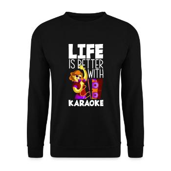 Chanteur de karaoké Chanteur de karaoké Musique - Sweat-shirt Unisexe - noir - Devant - Alina (178cm) & Michal (187cm)