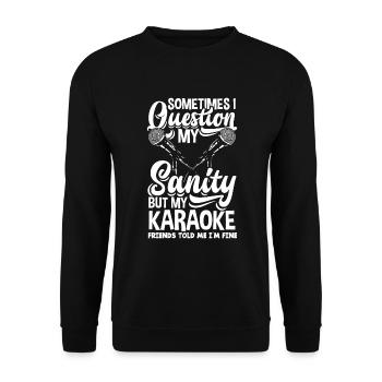 Chanteur de karaoké Chanteur de karaoké Musique - Sweat-shirt Unisexe - noir - Devant - Alina (178cm) & Michal (187cm)