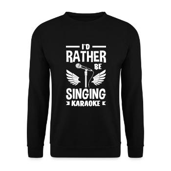 Chanteur de karaoké Chanteur de karaoké Musique - Sweat-shirt Unisexe - noir - Devant - Alina (178cm) & Michal (187cm)