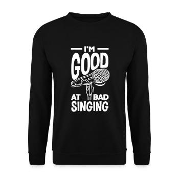 Chanteur de karaoké Chanteur de karaoké Musique - Sweat-shirt Unisexe - noir - Devant - Alina (178cm) & Michal (187cm)