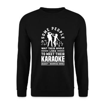 Chanteur de karaoké Chanteur de karaoké Musique - Sweat-shirt Unisexe - noir - Devant - Alina (178cm) & Michal (187cm)