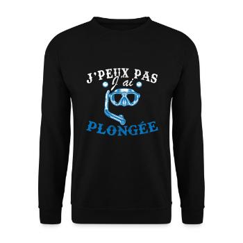 Je Peux Pas J'ai Plongée Humour Cadeau - Sweat-shirt Unisexe - noir - Devant - Alina (178cm) & Michal (187cm)