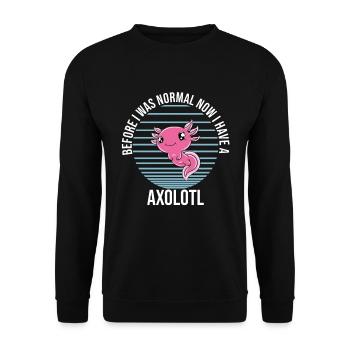 Axolotl drôle Axolotl mignon - Sweat-shirt Unisexe - noir - Devant - Alina (178cm) & Michal (187cm)