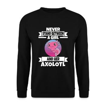 Axolotl drôle Axolotl mignon - Sweat-shirt Unisexe - noir - Devant - Alina (178cm) & Michal (187cm)