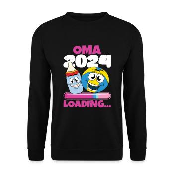 Oma 2024 werdende Oma 2024 Loading - Unisex Pullover - Schwarz - Vorne - Alina (178cm) & Michal (187cm)