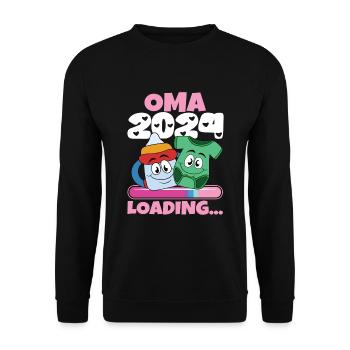 Oma 2024 werdende Oma 2024 Loading - Unisex Pullover - Schwarz - Vorne - Alina (178cm) & Michal (187cm)