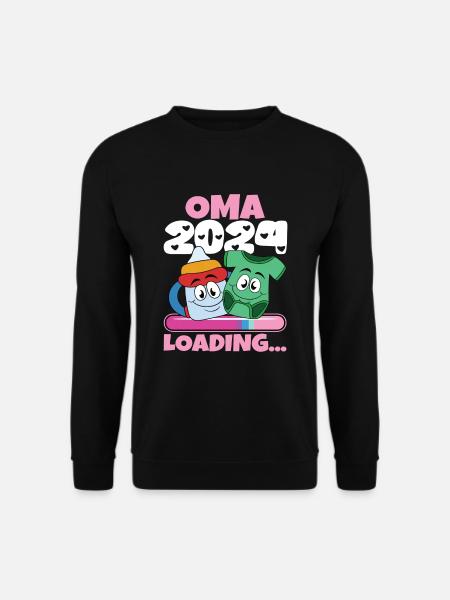 Oma 2024 werdende Oma 2024 Loading - Unisex Pullover - Schwarz