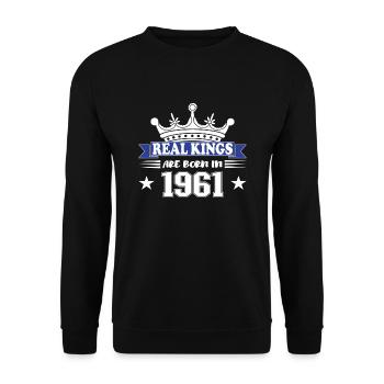 Cadeau d’anniversaire 1961 Vintage 1961 - Sweat-shirt Unisexe - noir - Devant - Alina (178cm) & Michal (187cm)
