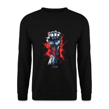 Fist of freedom, raise the fist of freedom - Unisex Sweatshirt - black - Front - Alina (178cm) & Michal (187cm)