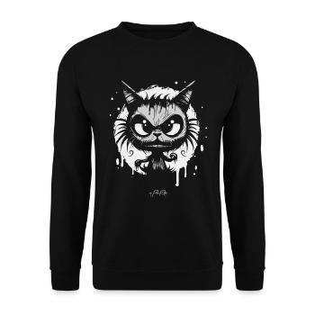 Cartoon Horror Cat from Hell - Unisex Sweatshirt - black - Front - Alina (178cm) & Michal (187cm)