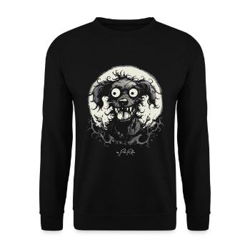 Horror dog from hell - Unisex Sweatshirt - black - Front - Alina (178cm) & Michal (187cm)