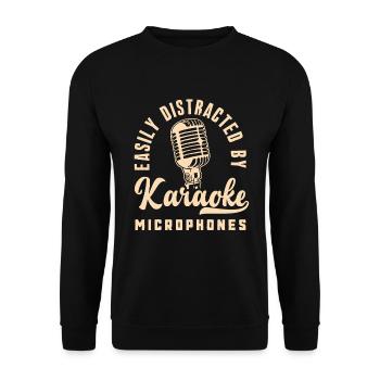 Chanteur de karaoké Chanteur de karaoké Musique - Sweat-shirt Unisexe - noir - Devant - Alina (178cm) & Michal (187cm)