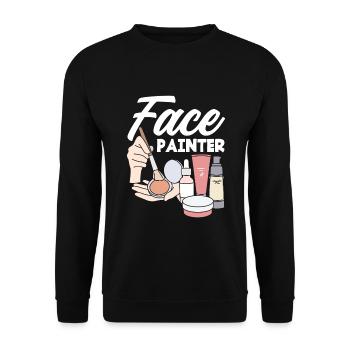 Lustiges Make Up Artist Maskenbildner Geschenk - Unisex Pullover - Schwarz - Vorne - Alina (178cm) & Michal (187cm)