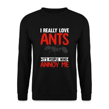 Antkeeping Ameisenzucht Ameisen - Unisex Pullover - Schwarz - Vorne - Alina (178cm) & Michal (187cm)