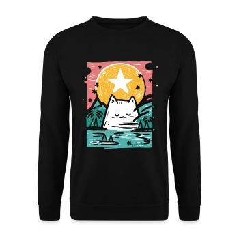 Chat endormi dans la nature - Sweat-shirt Unisexe - noir - Devant - Alina (178cm) & Michal (187cm)