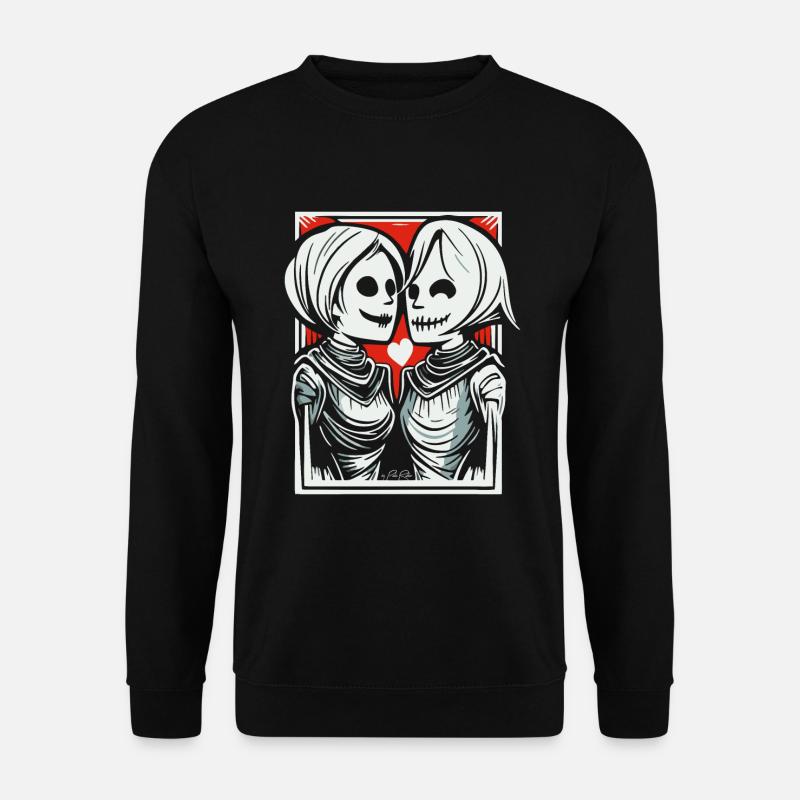 Zwei mittelalterliche Liebende - Unisex Pullover - Schwarz