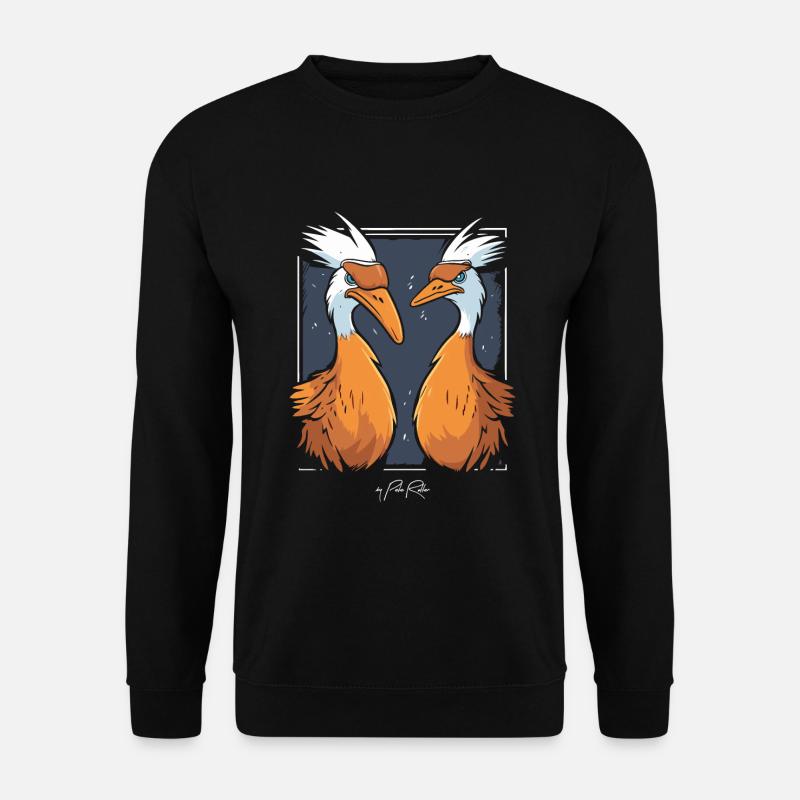 Zwei seltsame Vögel - Unisex Pullover - Schwarz