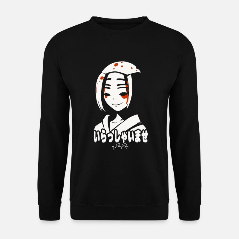 Geisha und Willkommen in Kanji Japanisch - Unisex Pullover - Schwarz