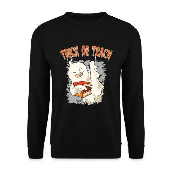 Funny Teacher Halloween Gifts - Unisex Sweatshirt - black - Front - Alina (178cm) & Michal (187cm)