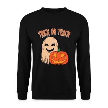 Lustige Lehrer Halloween Geschenke - Unisex Pullover - Schwarz - Vorne - Alina (178cm) & Michal (187cm)