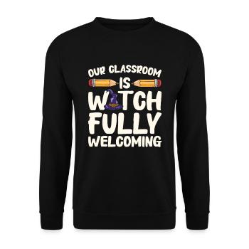 Cadeaux d’Halloween drôle de professeur - Sweat-shirt Unisexe - noir - Devant - Alina (178cm) & Michal (187cm)