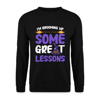 Cadeaux d’Halloween drôle de professeur - Sweat-shirt Unisexe - noir - Devant - Alina (178cm) & Michal (187cm)