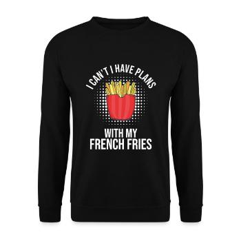 Frites drôles Frites drôles - Sweat-shirt Unisexe - noir - Devant - Alina (178cm) & Michal (187cm)