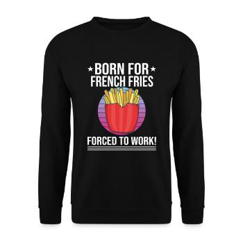 Frites drôles Frites drôles - Sweat-shirt Unisexe - noir - Devant - Alina (178cm) & Michal (187cm)