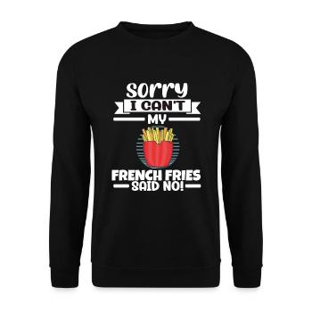 Frites drôles Frites drôles - Sweat-shirt Unisexe - noir - Devant - Alina (178cm) & Michal (187cm)