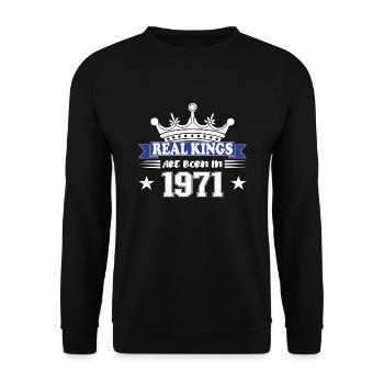 Cadeau d’anniversaire 1971 Cru 1971 - Sweat-shirt Unisexe - noir - Devant - Alina (178cm) & Michal (187cm)