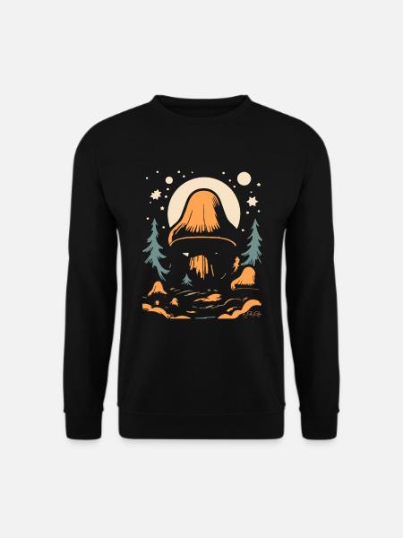 Ein riesiger Pilz im Wald - Unisex Pullover - Schwarz