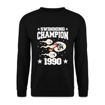 1990 Anniversaire 34 ans - Sweat-shirt Unisexe - noir - Devant - Alina (178cm) & Michal (187cm)