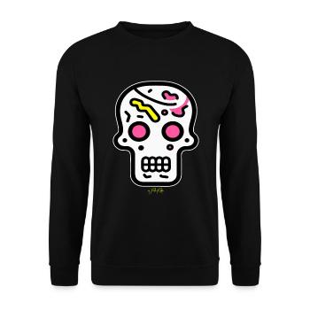 Crâne Pop Art - Sweat-shirt Unisexe - noir - Devant - Alina (178cm) & Michal (187cm)