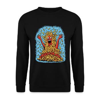 Des frites pour tous - Sweat-shirt Unisexe - noir - Devant - Alina (178cm) & Michal (187cm)