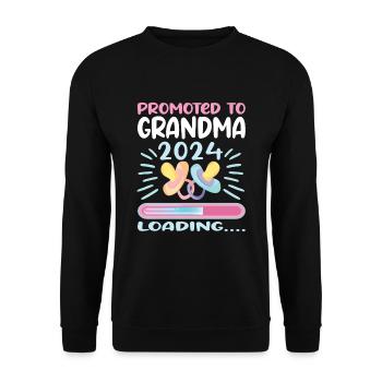 Oma 2024 werdende Oma 2024 Loading - Unisex Pullover - Schwarz - Vorne - Alina (178cm) & Michal (187cm)