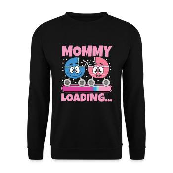 Maman 2024 Enceinte Maman Grossesse - Sweat-shirt Unisexe - noir - Devant - Alina (178cm) & Michal (187cm)