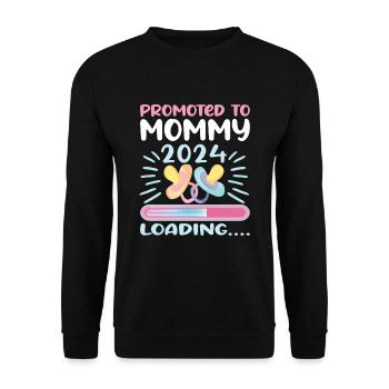 Maman 2024 Enceinte Maman Grossesse - Sweat-shirt Unisexe - noir - Devant - Alina (178cm) & Michal (187cm)