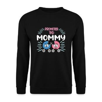Maman 2024 Enceinte Maman Grossesse - Sweat-shirt Unisexe - noir - Devant - Alina (178cm) & Michal (187cm)