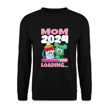 Maman 2024 Enceinte Maman Grossesse - Sweat-shirt Unisexe - noir - Devant - Alina (178cm) & Michal (187cm)