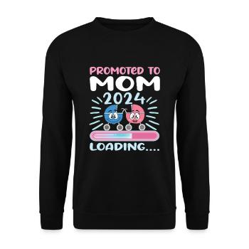 Maman 2024 Enceinte Maman Grossesse - Sweat-shirt Unisexe - noir - Devant - Alina (178cm) & Michal (187cm)