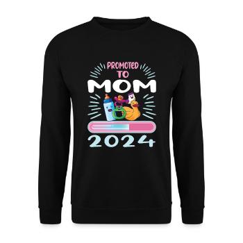 Maman 2024 Enceinte Maman Grossesse - Sweat-shirt Unisexe - noir - Devant - Alina (178cm) & Michal (187cm)