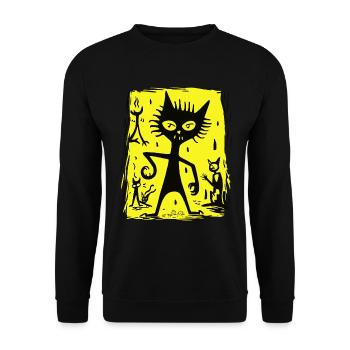 Demonic Cat from Hell - Unisex Sweatshirt - black - Front - Alina (178cm) & Michal (187cm)