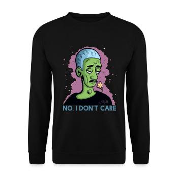 I don't care - Unisex Sweatshirt - black - Front - Alina (178cm) & Michal (187cm)