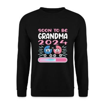 Oma 2024 werdende Oma 2024 Loading - Unisex Pullover - Schwarz - Vorne - Alina (178cm) & Michal (187cm)