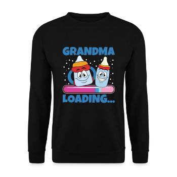 Granny 2024 Granny-to-be 2024 Loading - Unisex Sweatshirt - black - Front - Alina (178cm) & Michal (187cm)