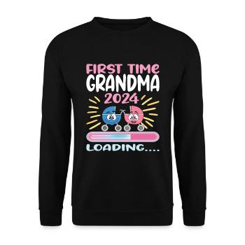 Granny 2024 Granny-to-be 2024 Loading - Unisex Sweatshirt - black - Front - Alina (178cm) & Michal (187cm)