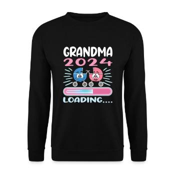 Oma 2024 werdende Oma 2024 Loading - Unisex Pullover - Schwarz - Vorne - Alina (178cm) & Michal (187cm)