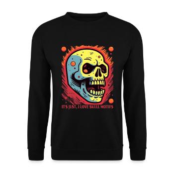 I love skull motifs - Unisex Sweatshirt - black - Front - Alina (178cm) & Michal (187cm)
